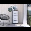 Tuhome Kaia 5 Drawer Dresser, Vertical Dresser, Smokey Oak/White CIB5532